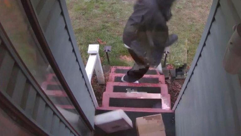 Watch Homeowner Sets Up Booby Trap For Porch Pirates Stealing Packages Breaking