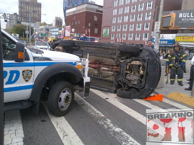 PHOTOS - Manhattan: Overturned Vehicle On Delancey St - Breaking911