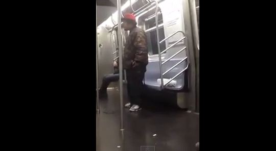 WATCH: Crazy Man Has Argument With 'Pole' On A NYC Subway - Breaking911