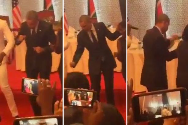 President Obama dances in Africa
