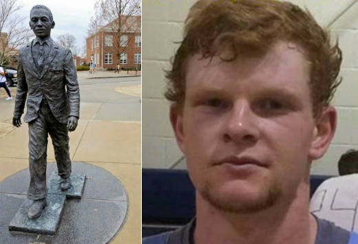 A former University of Mississippi student was indicted Friday on federal civil rights charges for allegedly hanging a rope and a flag featuring the Confederate battle flag around the neck of a statue of James Meredith, the university’s first black student.