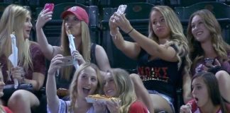 An MLB announcer LOST IT on a bunch of Arizona State sorority girls during a game Wednesday. (Scroll down)
