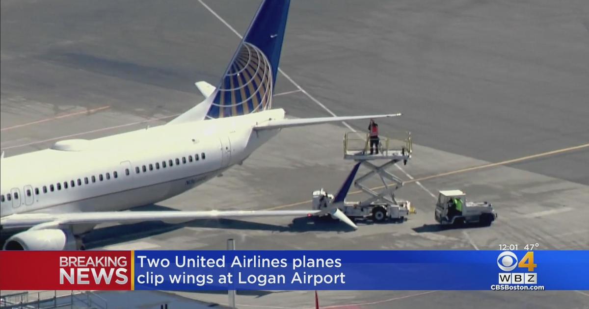 2 United Planes Wings Clip at Boston's Logan Airport Breaking911