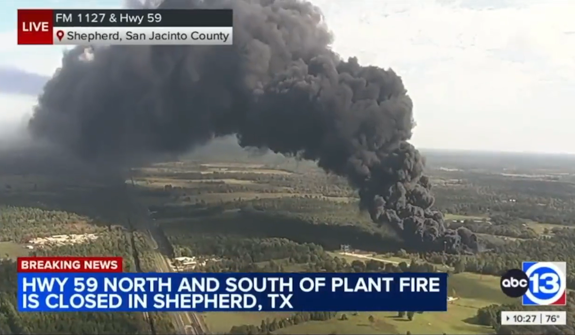 Chemical Plant Explosion in Shepherd, Texas, Prompts Shelter in Place